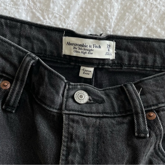Abercrombie & Fitch Denim - Abercrombie & Fitch Curve Love Black 90s Straight Ultra High Rise Jeans